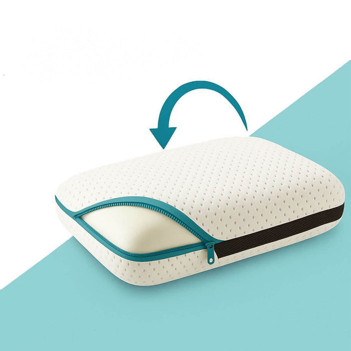 Pro Visco Hochkissen 60 x 40 cm in Weiß auf dem Bett