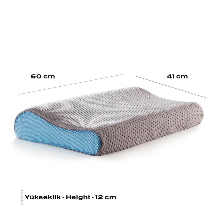HELDENA Carbon Visco Nackenstützkissen 60 x 40 cm in Dunkelgrau mit ergonomischer Kontur