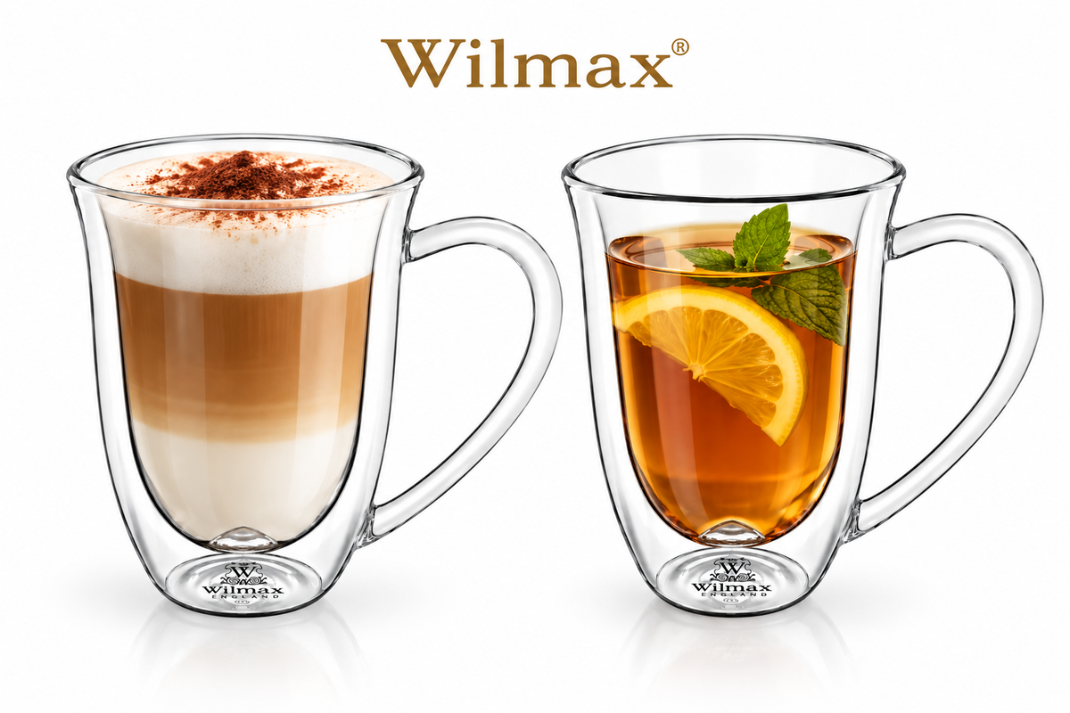 Wilmax Doppelwandiger Becher 400 ml 2er-Set Transparent
