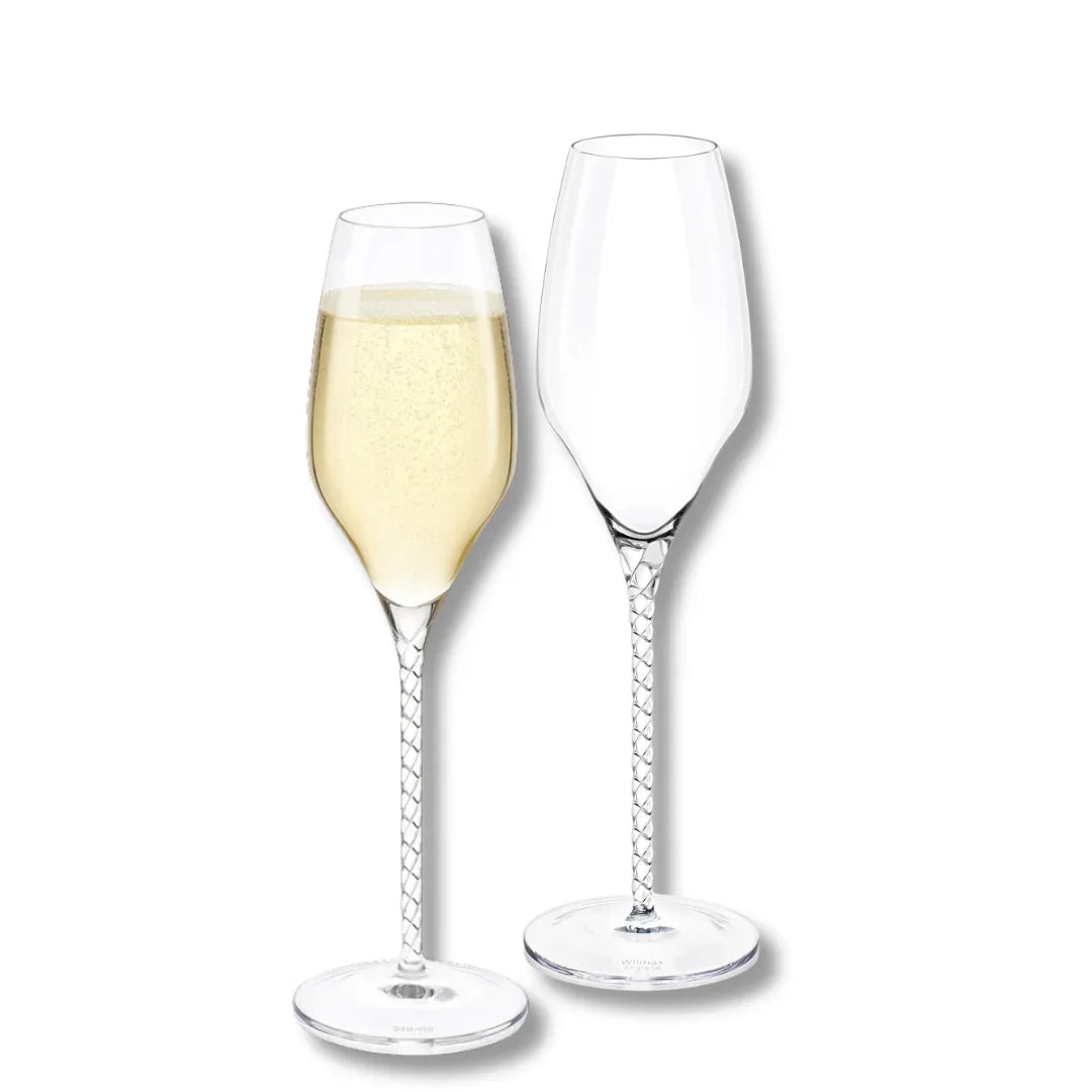 Wilmax Champagnerflöte 300 ml 2er-Set Transparent – Crystalline – Produktansicht; Lieferumfang: 2 Stück
