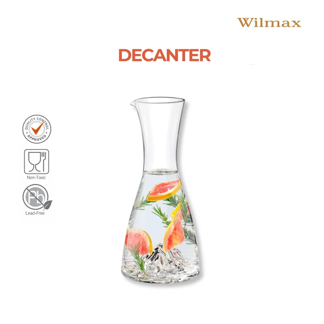 Wilmax Karaffe 1000 ml Transparent – Crystalline – Anwendungs- oder Detailansicht; Lieferumfang: 1 Stück