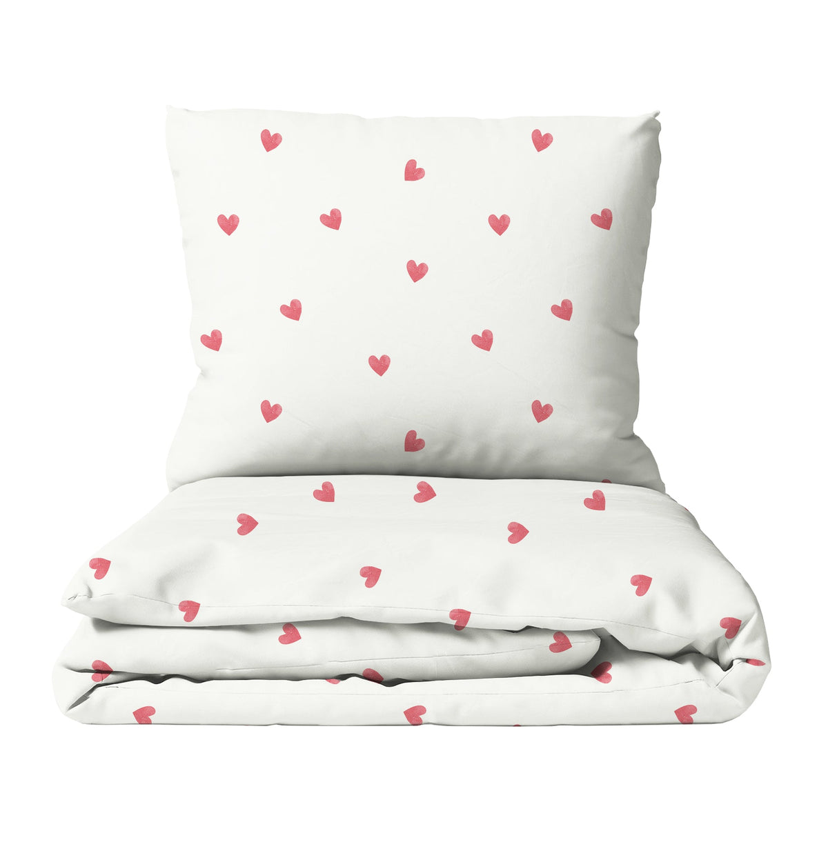 HELDENA Kinderbettwäsche „Love" mit Herzchen-Motiv, Bettbezug und Kissenbezug als Set