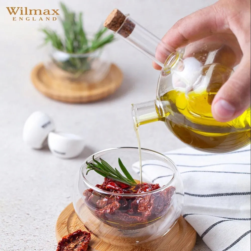 Wilmax Öl- und Essigflasche 300/60 ml Transparent Glas – Anwendungs- oder Detailansicht; Lieferumfang: 1 Stück