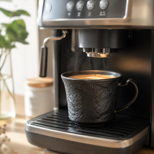 Wilmax Tasse mit Untertasse 250 ml 2er-Set Schwarz Porzellan – Anwendungs- oder Detailansicht; Lieferumfang: 2 Tassen mit 2 Untertassen