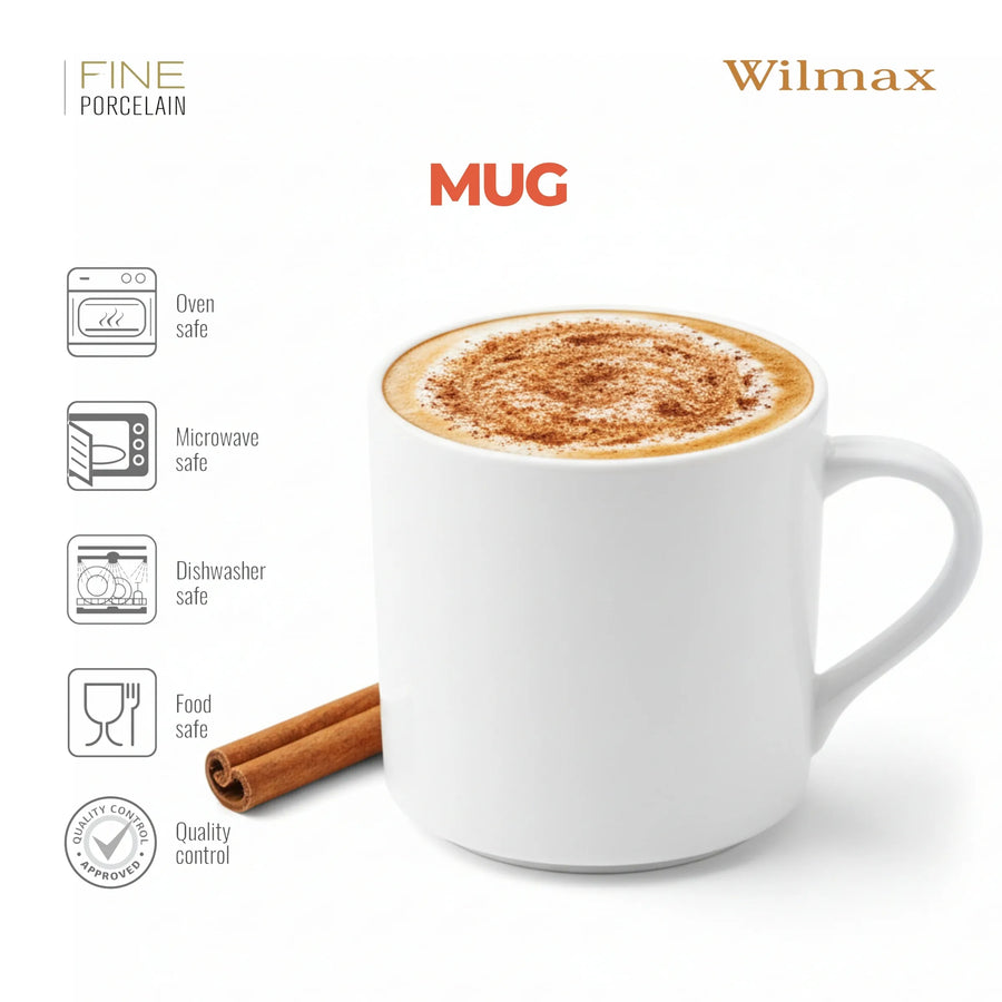 Wilmax Becher 320 ml 2er-Set Weiß Porzellan – Anwendungs- oder Detailansicht; Lieferumfang: 2 Stück