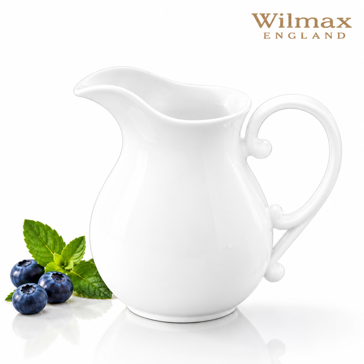 Wilmax Sahnekännchen 290 ml Weiß Porzellan – Produktansicht; Lieferumfang: 1 Stück