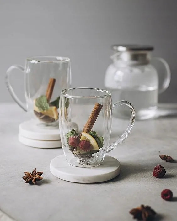Wilmax Doppelwandiger Becher 400 ml 6er-Set Transparent – Anwendungs- oder Detailansicht; Lieferumfang: 6 Stück