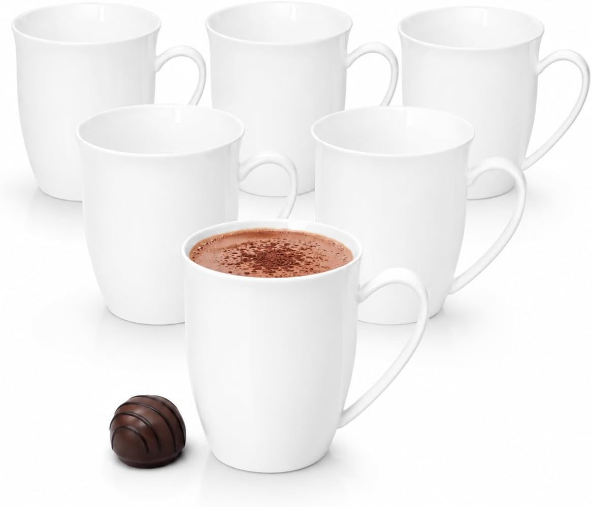 Wilmax Tasse 380 ml 6er-Set Weiß Porzellan – Produktansicht; Lieferumfang: 6 Stück