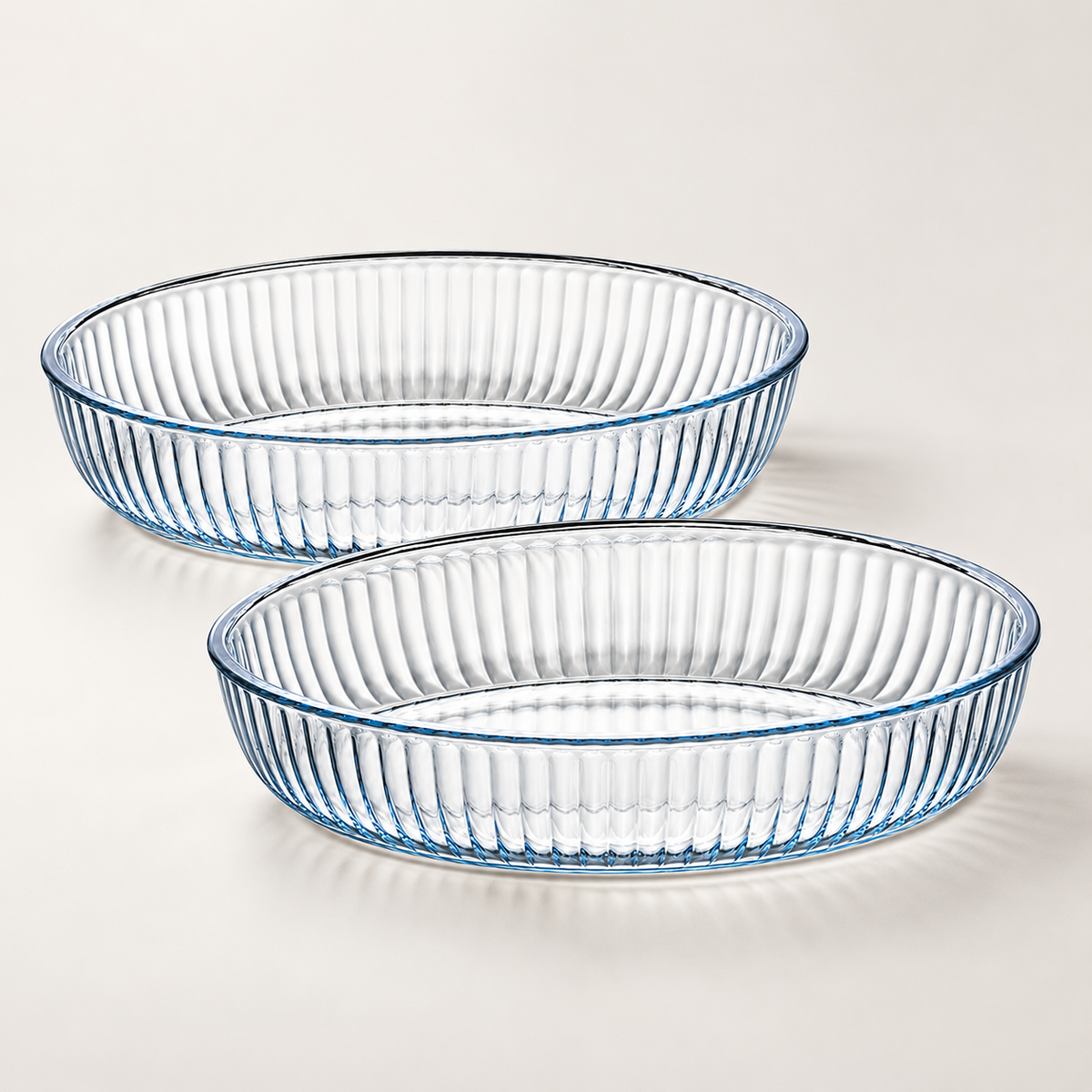 HELDENA ovale Glas-Auflaufformen 2er Set – neutrale Produktszene