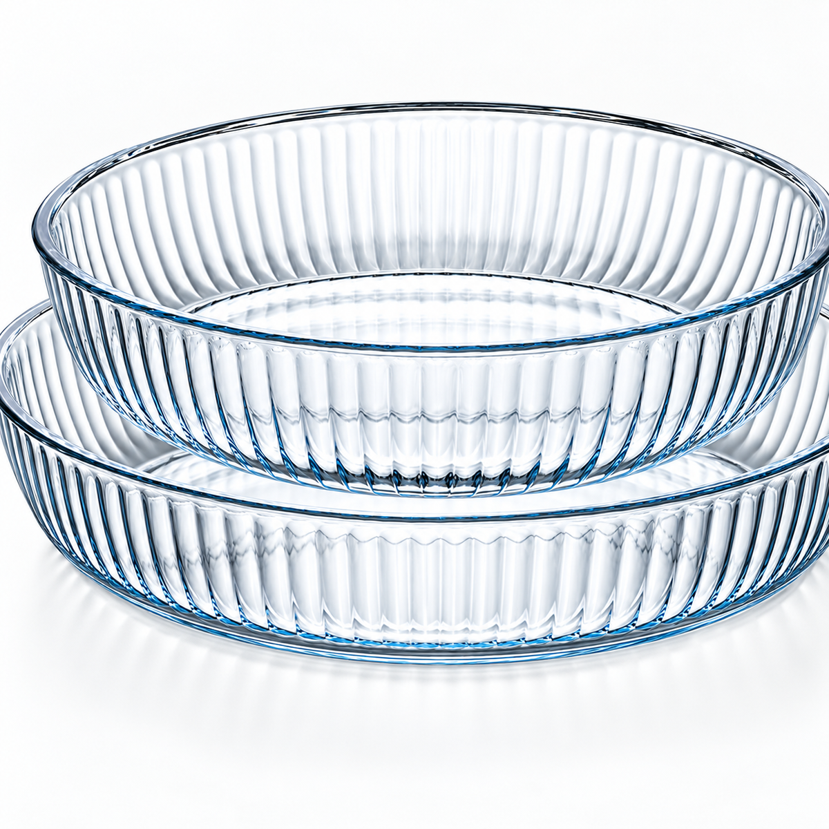 HELDENA ovale Glas-Auflaufformen 2er Set – platzsparend ineinander gestellt