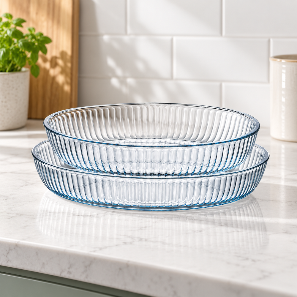 HELDENA ovale Glas-Auflaufformen 2er Set – helle moderne Küche