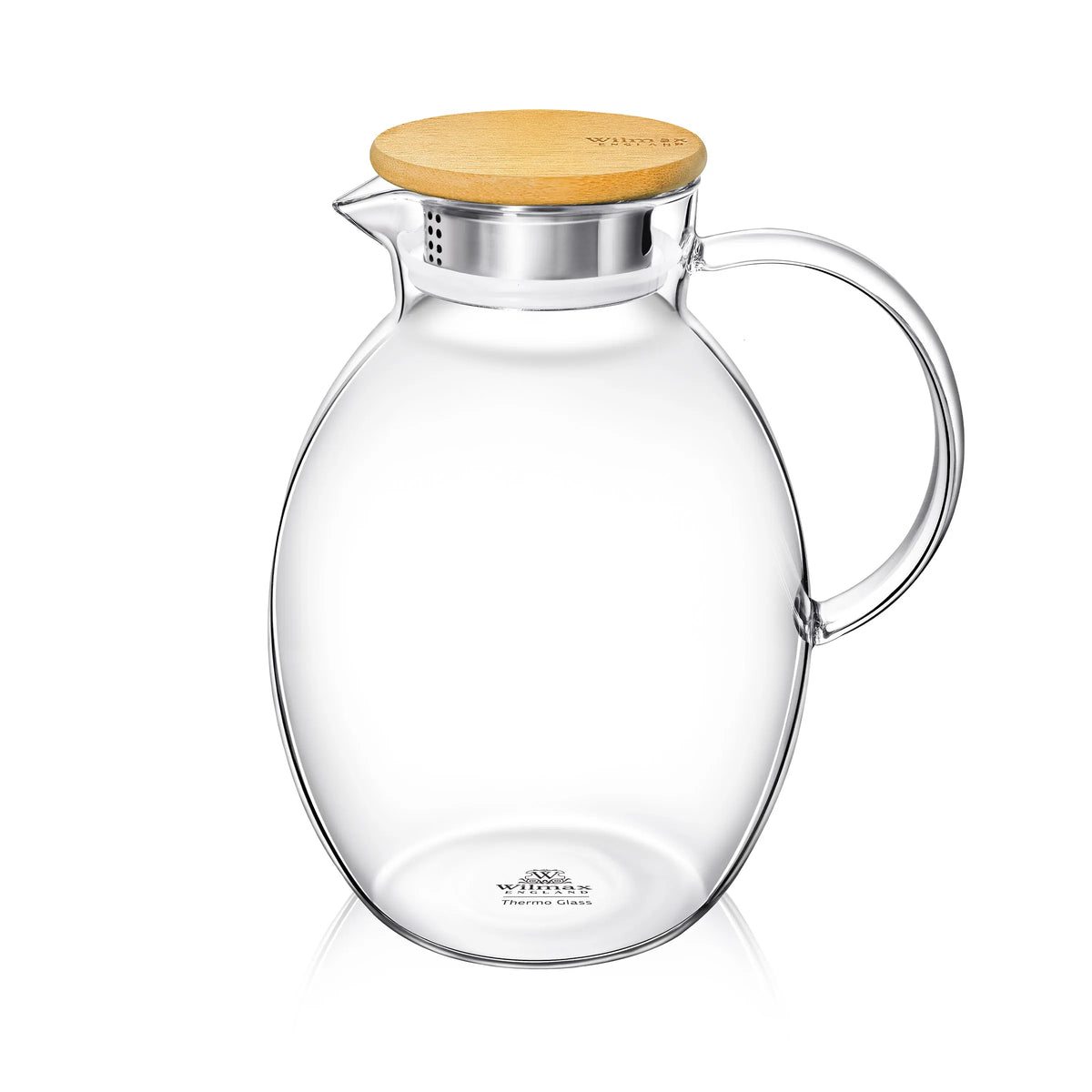 Wilmax Krug 2400 ml mit Bambusdeckel und Filter Transparent Thermoglas – Anwendungs- oder Detailansicht; Lieferumfang: 1 Stück