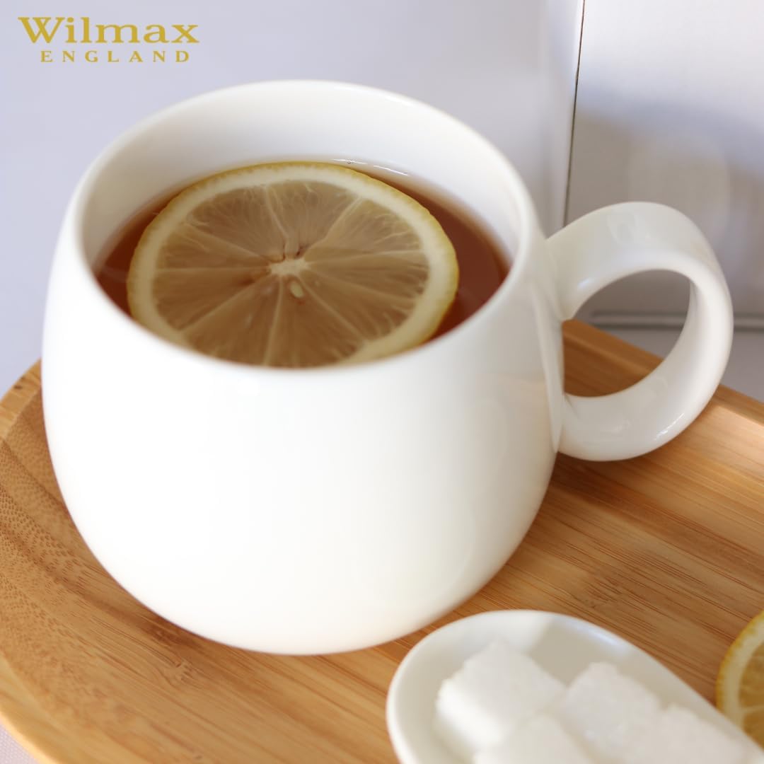 Wilmax Tasse 400 ml 4er-Set Weiß Porzellan – Anwendungs- oder Detailansicht; Lieferumfang: 4 Stück