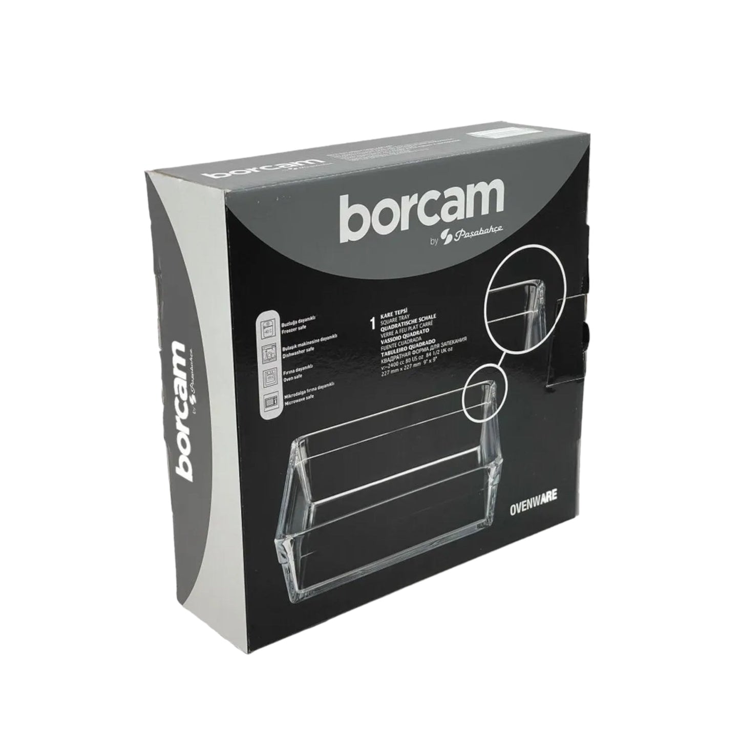 Pasabahce Borcam Eckige Glasform 4100 ml - 11 1/4 x 11 1/4 Zoll