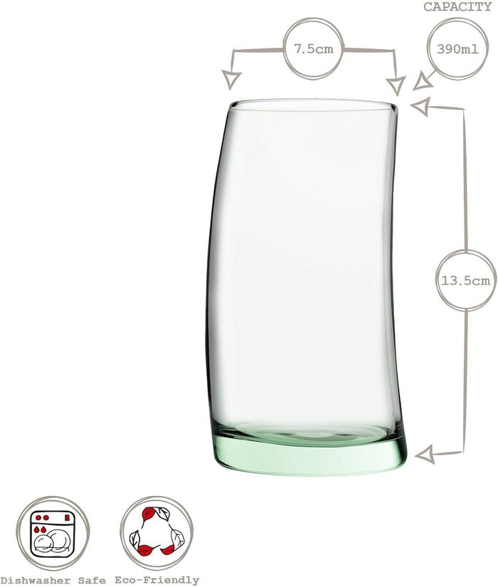 Longdrinkglas 390 ml klar geradlinige Form für Wasser und Saft