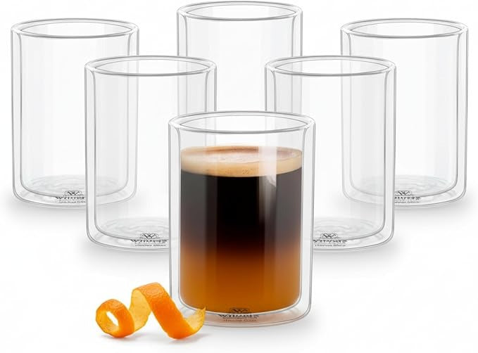 Wilmax Doppelwandiges Thermoglas 400 ml 6er-Set Transparent – Produktansicht; Lieferumfang: 6 Stück
