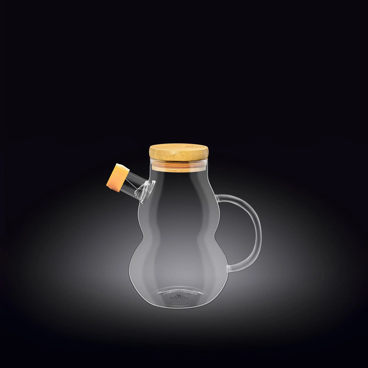 Wilmax Ölflasche 450 ml mit Ausgießer und Filter Transparent Glas – Anwendungs- oder Detailansicht; Lieferumfang: 1 Stück