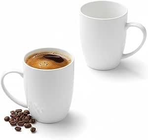 Wilmax Tasse 460 ml 2er-Set Weiß Porzellan – Produktansicht; Lieferumfang: 2 Stück