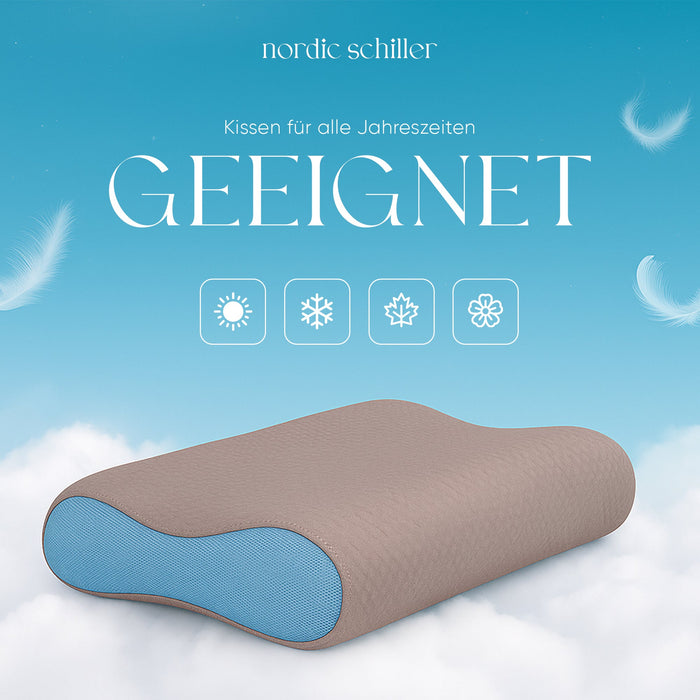 Carbon Visco Nackenstützkissen 60 x 40 cm für ganzjährige Nutzung im modernen Schlafzimmer