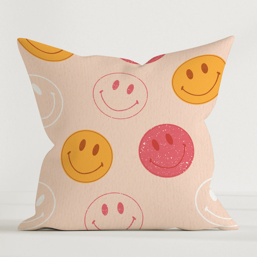 HELDENA Kinder-Dekokissen Smileys 40 × 40 cm aus Canvas-Baumwolle
