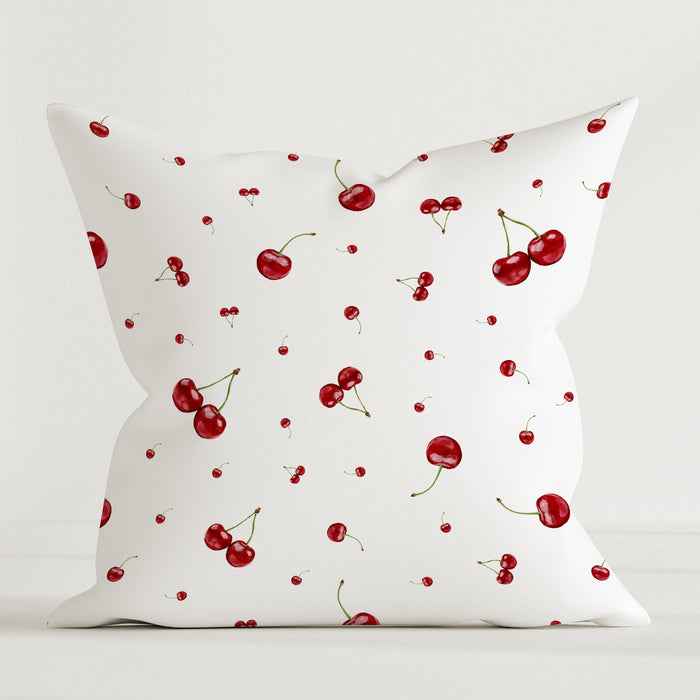 LESLIS Kinder Dekokissen „Kirschen“ – Sommer-Motiv, 40 × 40 cm