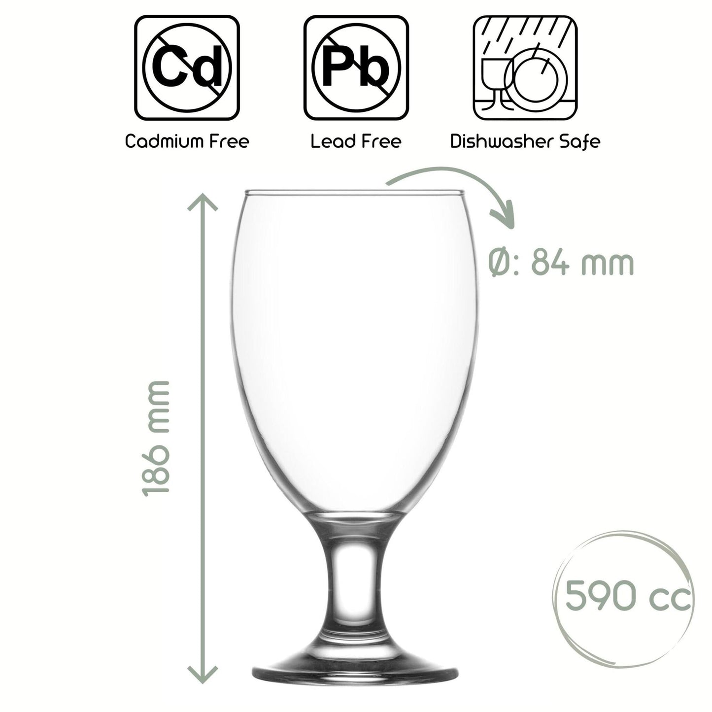 Bierglas Set 590 ml für Alltag Gartenparty und Esstisch