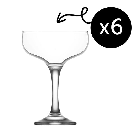 Champagnergläser 6er Set von LAV für Hochzeit Dinner Gäste und moderne Tischkultur