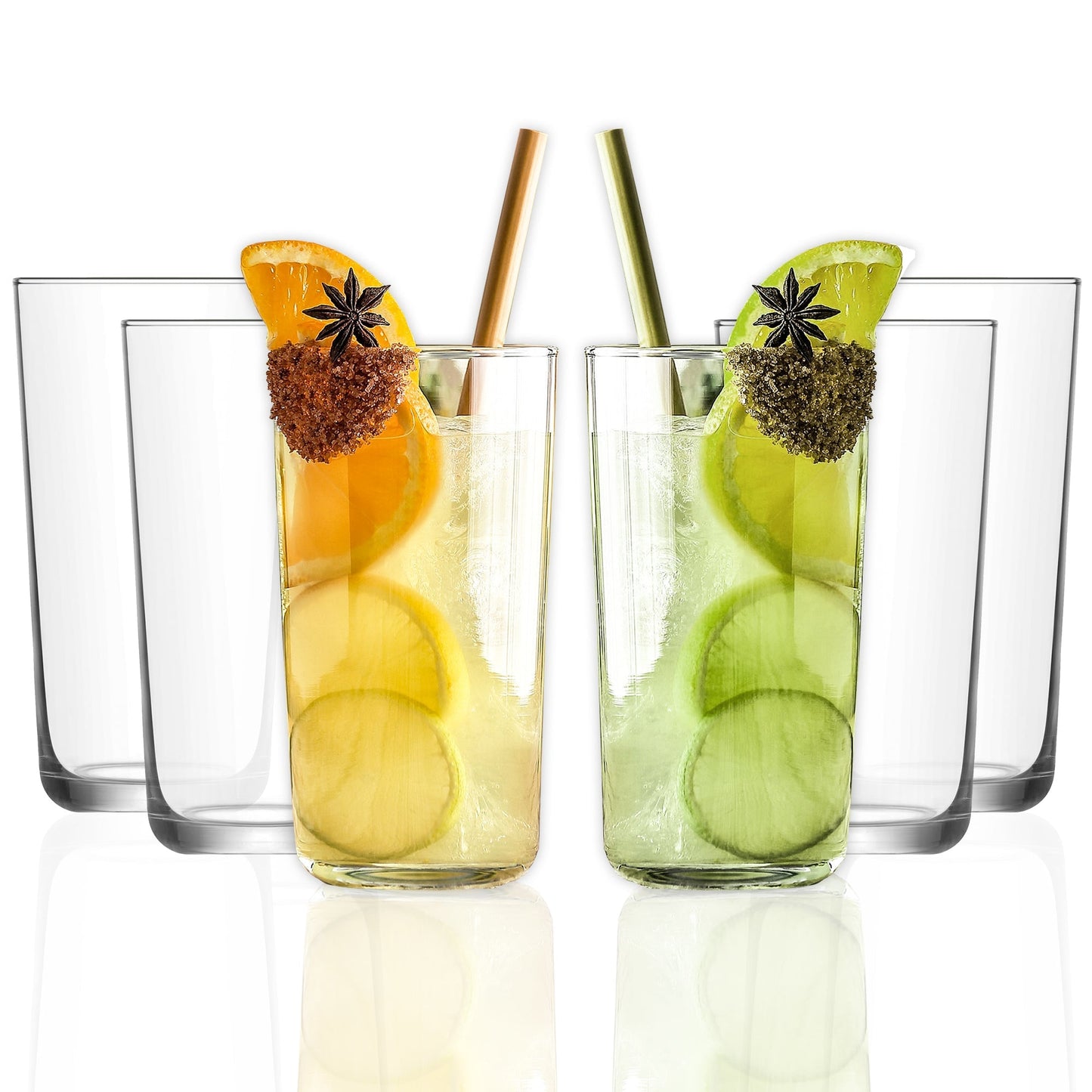 Sechs LAV Assos Trinkgläser 490 ml transparent für täglichen Gebrauch und Gäste