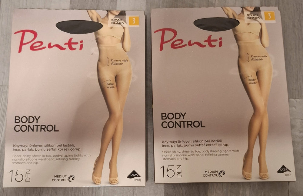 Penti Body Control Strumpfhose 15 DEN Schwarz – 2er-Set in Größe L (3)