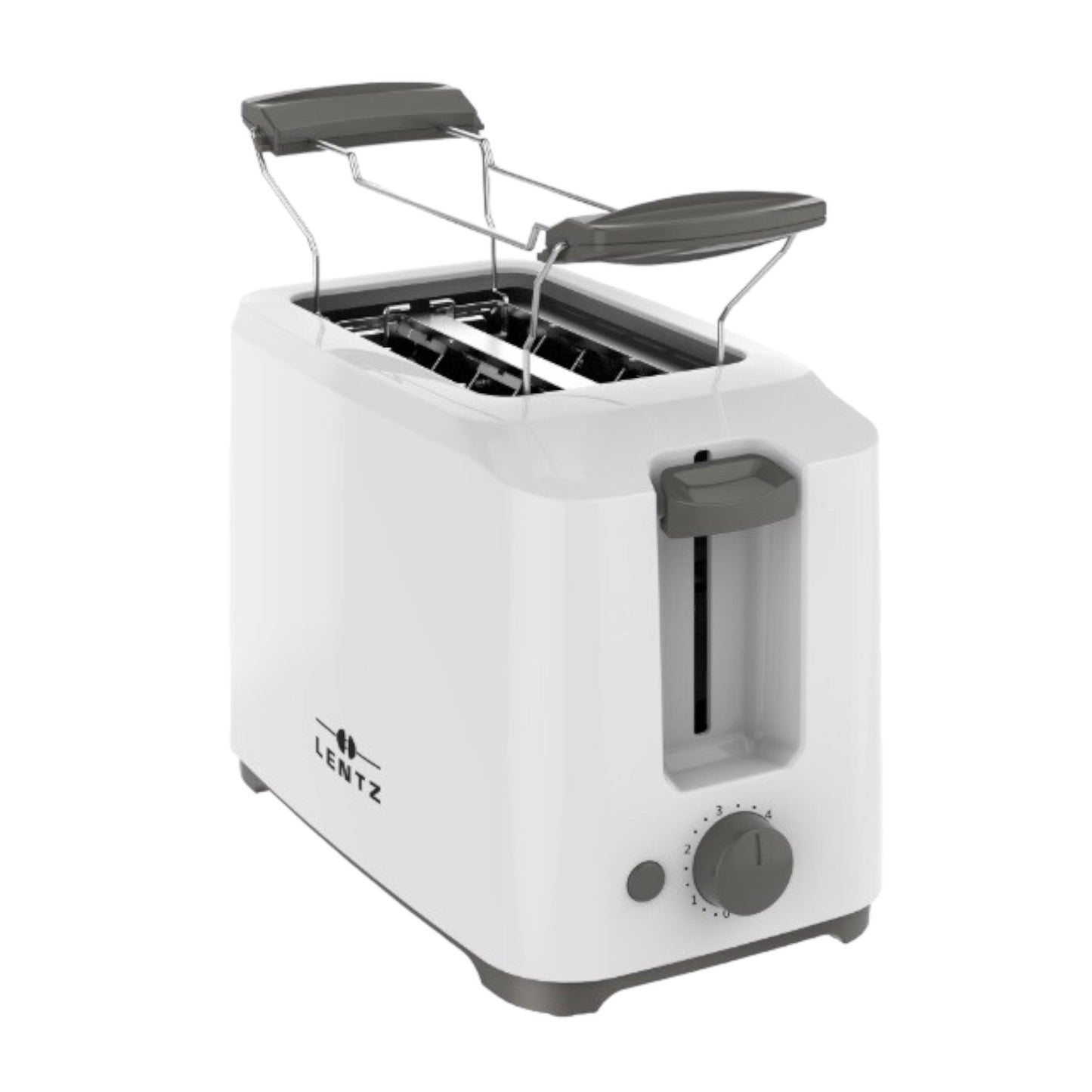 LENTZ Toaster 2-Scheiben 700W – Weiß & Rot | HELDENA