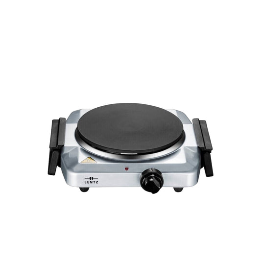 LENTZ Kochplatte 1500W Seitenansicht silber Ceranfeld portable