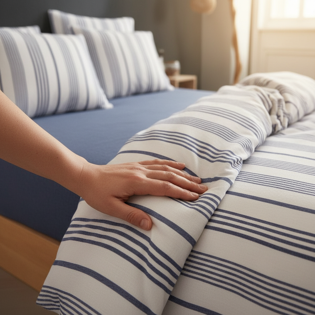 HELDENA Bettwäsche Set Blau – 100% Baumwolle Ranforce mit Spannbettlaken