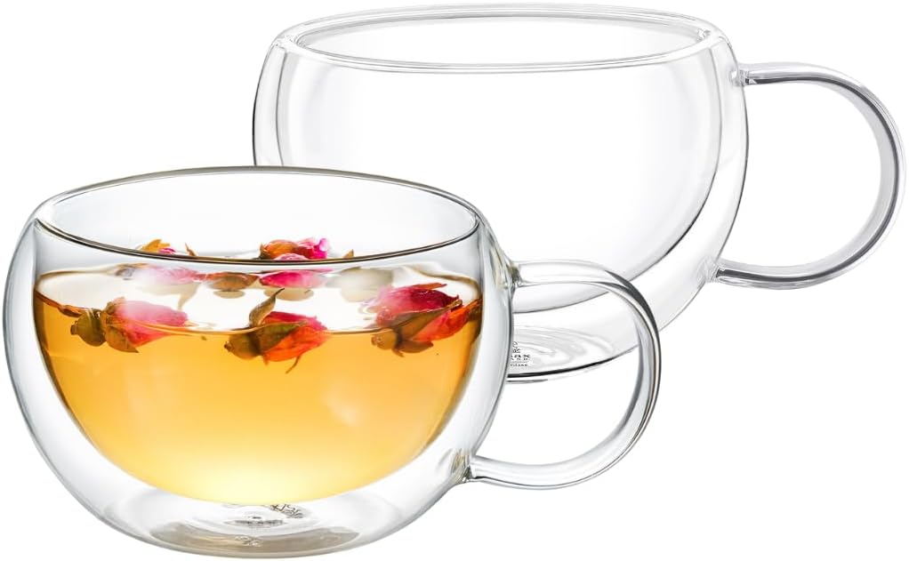 Wilmax Doppelwandiger Becher 300 ml 2er-Set Transparent – Produktansicht; Lieferumfang: 2 Stück