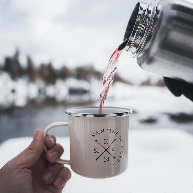 HELDENA Camping Kaffeetasse aus Emaille für Picknick Outdoor und Alltag