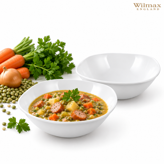 Wilmax Schale 345 ml 14,5 × 14,5 cm 2er-Set Weiß Porzellan – Produktansicht; Lieferumfang: 2 Stück