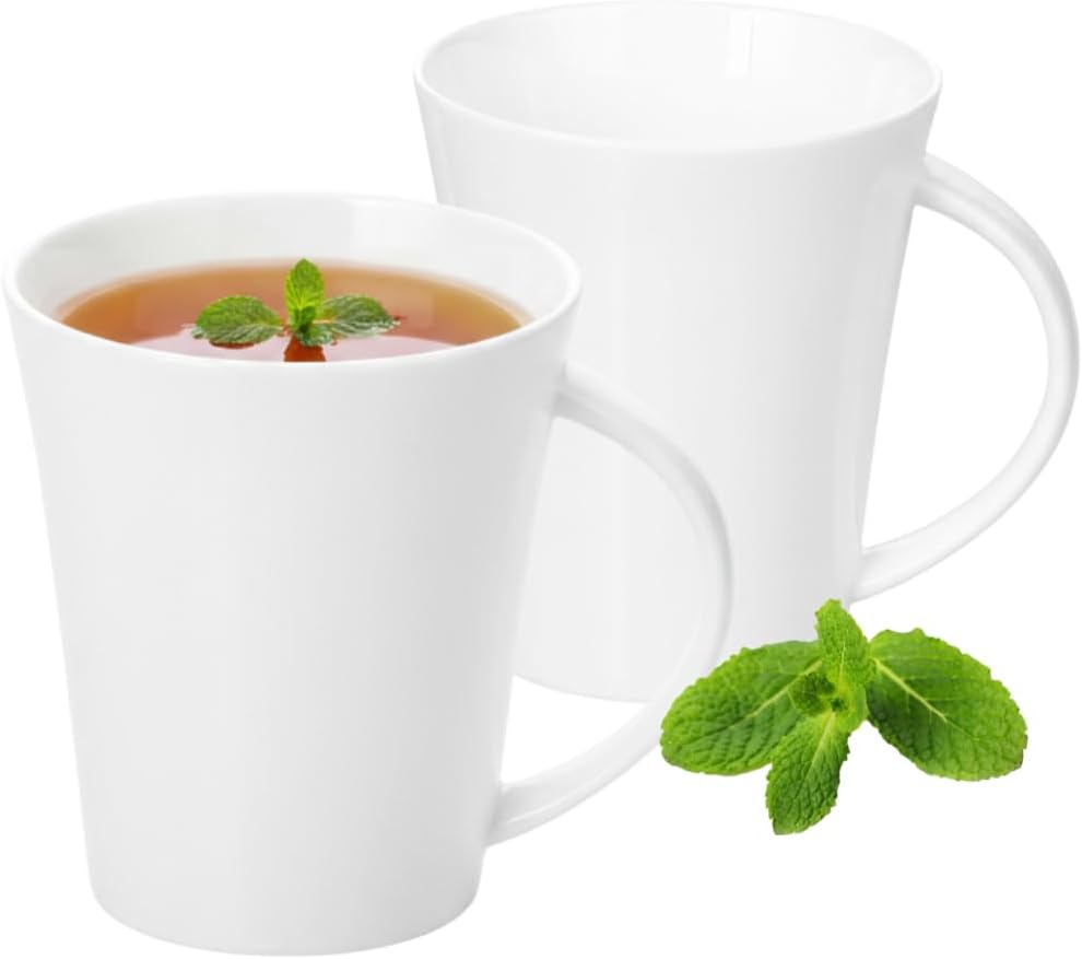 Wilmax Tasse 380 ml 2er-Set Weiß Porzellan