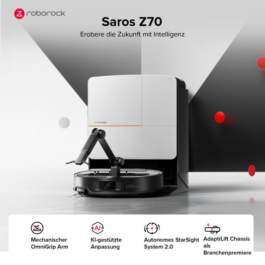 Roborock Saros Z70 Saugroboter mit OmniGrip-Arm und 22.000 Pa Saugkraft