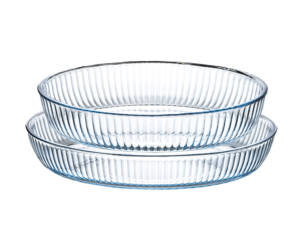 HELDENA ovale Glas-Auflaufformen, 2er Set, 1535 und 3243 ml
