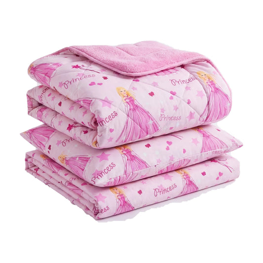 HELDENA Prinzessin Kinder-Schlafset mit Bettdecke, Spannbettlaken und Kissenbezug