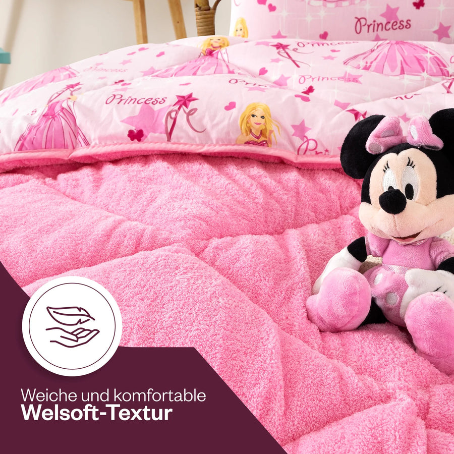 Detail der weichen Wellsoft-Seite des HELDENA Prinzessin Schlafsets