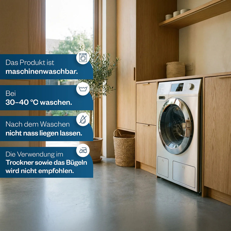 Pflegehinweise für die HELDENA Wellsoft Bettdecke Blau