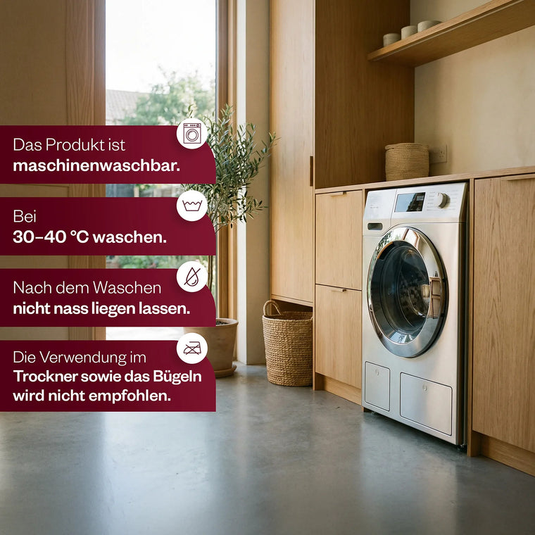 Pflegehinweise für die HELDENA Wellsoft Bettdecke Bordeaux
