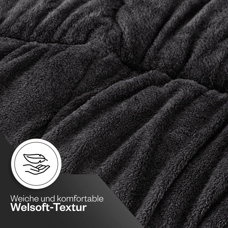 Wellsoft-Oberfläche der HELDENA Bettdecke Schwarz