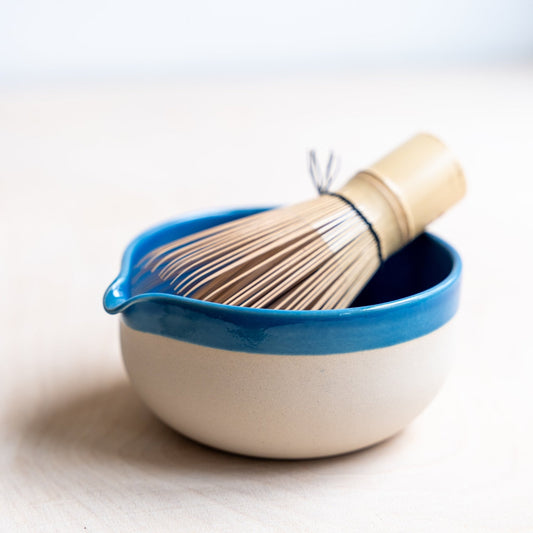 Blaue Matcha Schale aus Steinzeug – Unikat für Matchatee und bewusste Teemomente