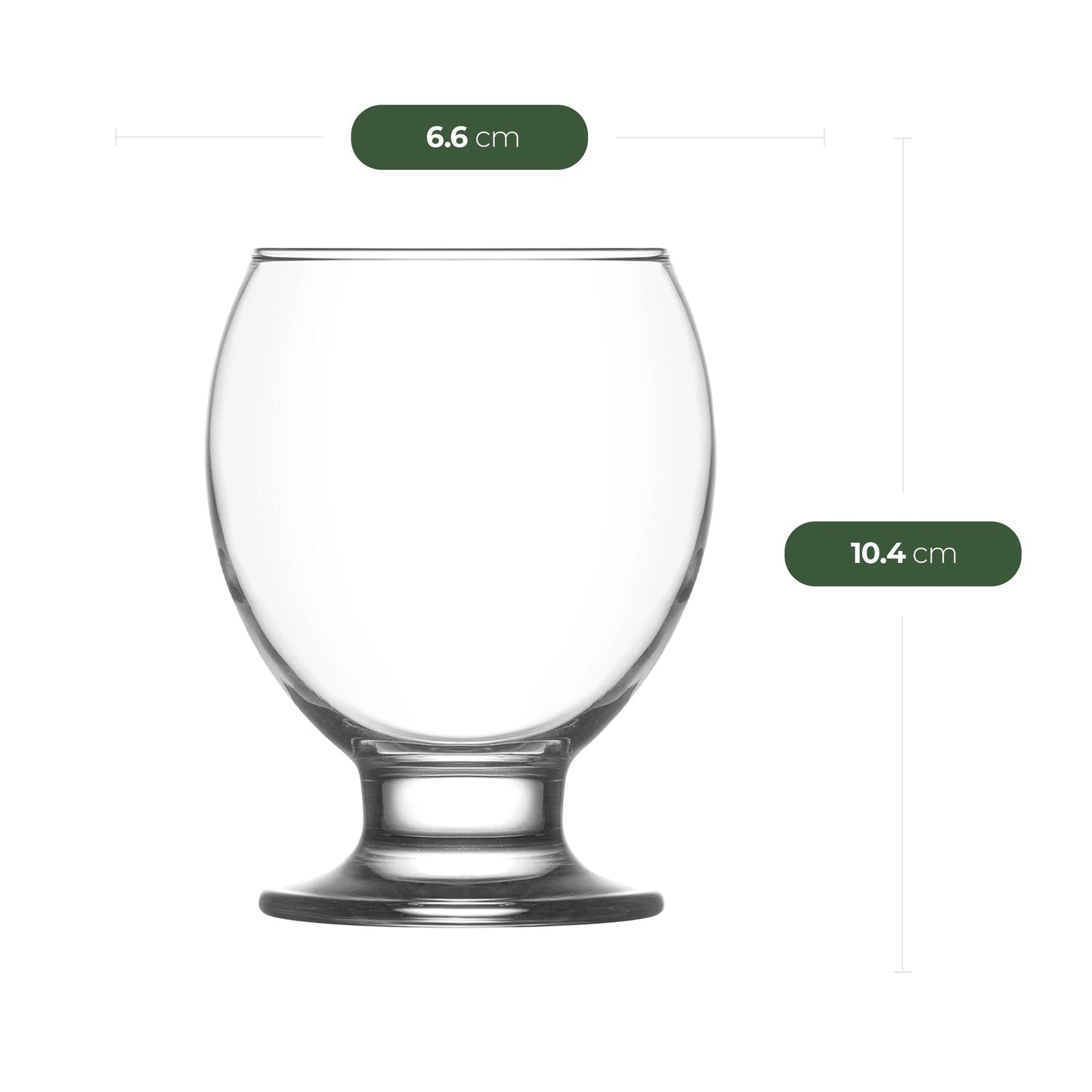 Sechs LAV Nectar Gläser 280 ml transparent für Alltag und Gäste