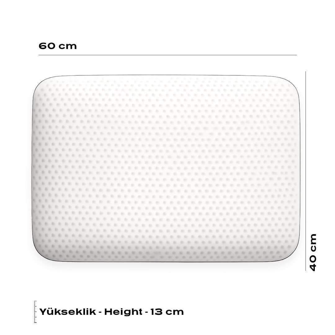 HELDENA Pro Visco Klassisches Kissen 60 x 40 cm in Weiß mit feiner Biese