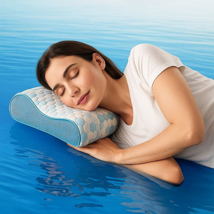 HELDENA Cooler Visco Nackenstützkissen 60 × 40 cm – Liegefläche im Detail
