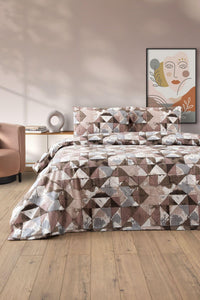 HELDENA LOVELY Bettwäsche-Set Braun 200×220 cm mit Spannbettlaken