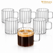 Wilmax Glasbecher mit Henkel 150 ml 6er-Set Glas