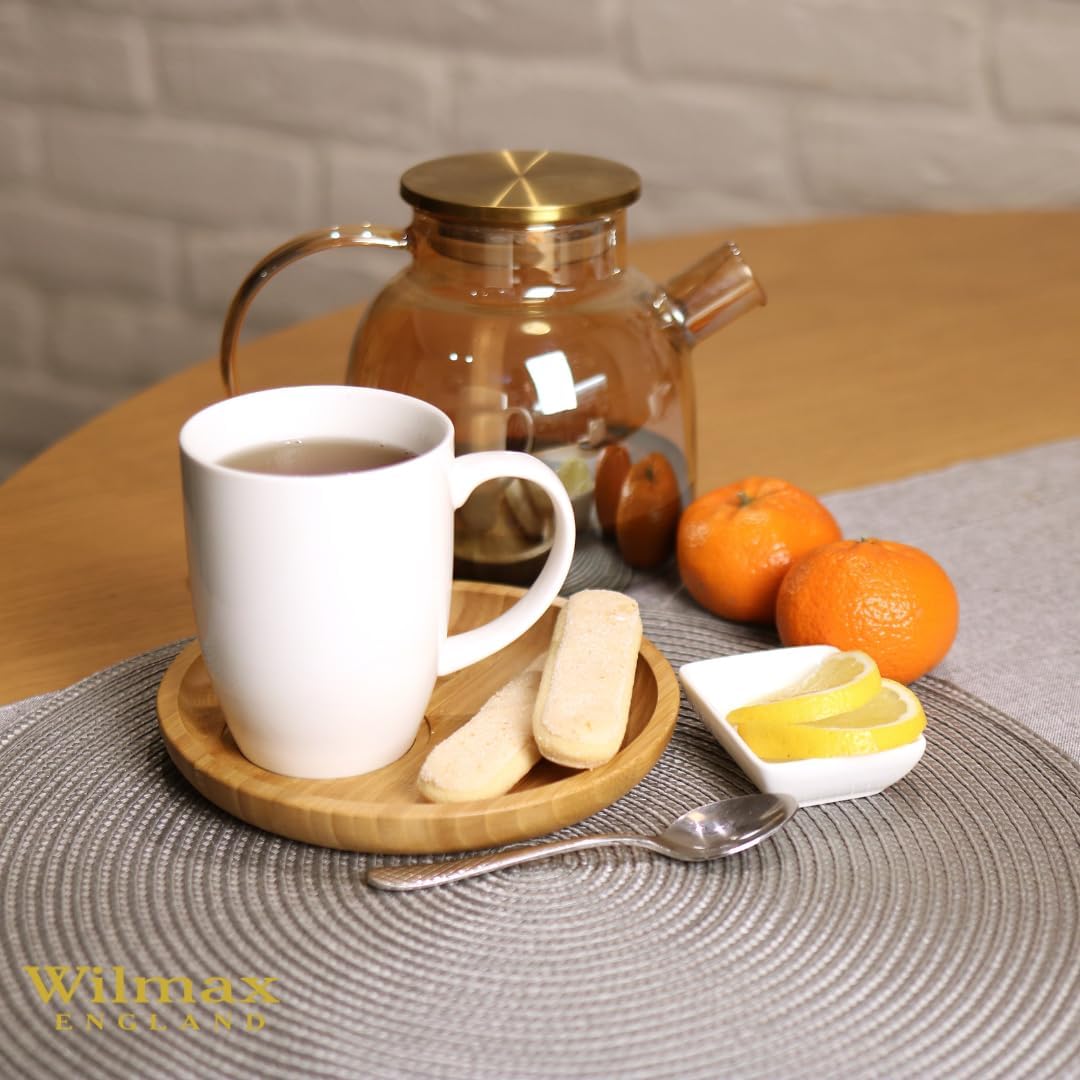 Wilmax Tasse 460 ml 6er-Set Weiß Porzellan – Anwendungs- oder Detailansicht; Lieferumfang: 6 Stück